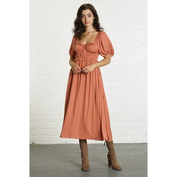 ✨dRA Lola Dress Midi Bohemian Sweetheart Neckline✨ - Picture 1 of 6